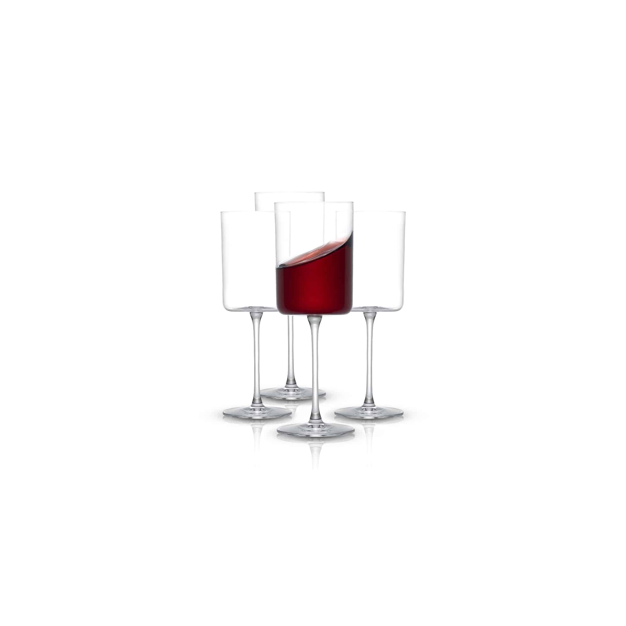 JoyJolt Claire Crystal Red Wine Glasses – Set of 4 - 14-Ounce Wine Glass Set