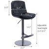 NicBex Swivel Bar Stools,Faux Leather Bar Chair with Backrest,Stainless Steel Base and Footrest for Home Kitchen Counter,Black - 3 of 4