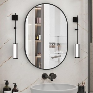 Oval Bathroom Mirror for Over Sink, Modern Wall Mounted Vanity Mirror, Decorative Bathroom Wall Decor - 1 of 4