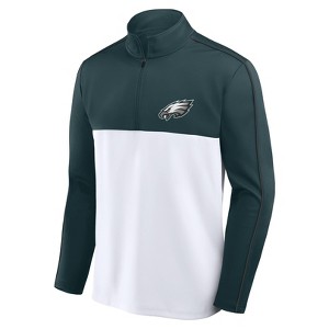 NFL Philadelphia Eagles Men's Lightweight 1/4th Zipped Hooded Sweatshirt - 1 of 3