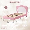 coucheta Upholstered Twin Bed Frame for Kids, with Adjustable Chic Scallop Headboard, Velvet Platform Bed, No Box Spring Needed, Easy Assembly - 2 of 4