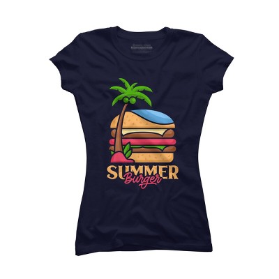 Junior's Design By Humans Summer Burger By VEKTORKITA T-Shirt