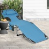 Gymax 1PCS/2PCS Outdoor Beach Lounge Chair Folding Chaise Lounge 5-Level Backrest Blue & Green/Blue/Turquoise/Gray/Black/Beige/Pink/Hot Pink - 2 of 4