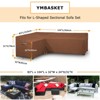 Akefit L-Shaped Patio Sectional Sofa Cover Waterproof Outdoor V-Shaped Furniture Cover Brown - 2 of 4