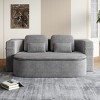 75'' Convertible Sofa Bed,2-in-1 Foldable Sleeper Sofa with Blanket and Pillows,Corduroy Chaise Lounge Sofa for Living Room-Maison Boucle - 3 of 4