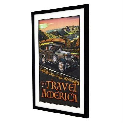 Yosemite Home Decor 'Detroit Legends 3' - 3D Collage, 24"Wx36"H Wall Art, Framed - Multi-Color