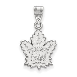 Black Bow Jewelry 14k White Gold Toronto Maple Leafs NHL Medium Pendant - 1 of 3