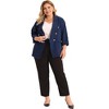 Agnes Orinda Women's Plus Size Office Button Front 3/4 Roll-Up Sleeve Peplum Work Blazers - 3 of 4