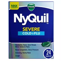 Vicks NyQuil Severe Cough, Cold & Flu Relief Liquicaps - Acetaminophen - 24ct