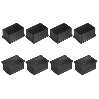Unique Bargains Rectangle PVC Durable Anti-Slip Furniture Leg Caps