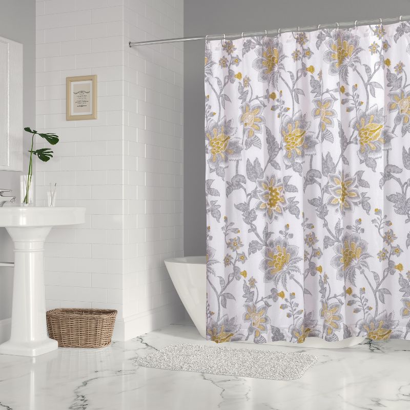 Reverie Floral Lined Shower Curtain with Grommets - Levtex Home, 2 of 4
