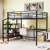 GDF Studio Melton Metal Loft Bed with Desk and Lateral Storage Ladder - 2 of 4