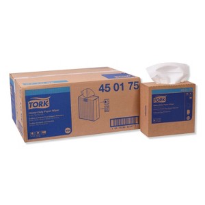 Tork Heavy-Duty Paper Wiper, 1-Ply, 9.25 x 16.25, Unscented, White, 90 Wipes/Box, 10 Boxes/Carton - 1 of 4