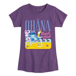 Girls' - Lilo and Stitch - Ohana Beach Blub -Toddler And Youth Girls Fitted Short Sleeve Graphic T-Shirt Fitted Short Sleeve Graphic T-Shirt - 1 of 4