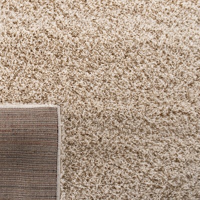 Cozy Laguna Beige 4' x 6' Plush Shag Area Rug