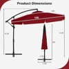 Costway 10 FT Offset Hanging Umbrella  Patio Cantilever Umbrella with Cover Beige/Gray/Navy/Turquoise/Red/Brown - 3 of 4