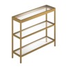 36" Metal 3-Shelf Short Console Table in Brass - Henn&Hart - 2 of 4