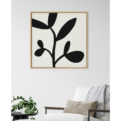 Modern Botanical Black and White Canvas Wall Art, 30" x 30"