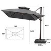 Pellebant 10FTx 12.5FT Patio Cantilever Umbrella with Base Double Top UV30+ High-strength Aluminum Pole with 360°Rotation 5 Heights Adjustable - 2 of 4