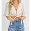 Women's BELL SLEEVE BUTTON TIE BLOUSE - Fore - 2 of 4