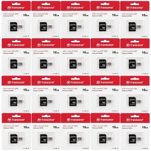Transcend 16GB 300s 95MB/s Class 10 Micro SDHC Memory Card with SD Adapter - 20 Units - 1 of 3