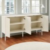 59.8" 4-Door Sideboard with Arched Groove Curved Doors, Adjustable Shelves, and Metal Legs, MDF Console Cabinet for Living Room - 3 of 4
