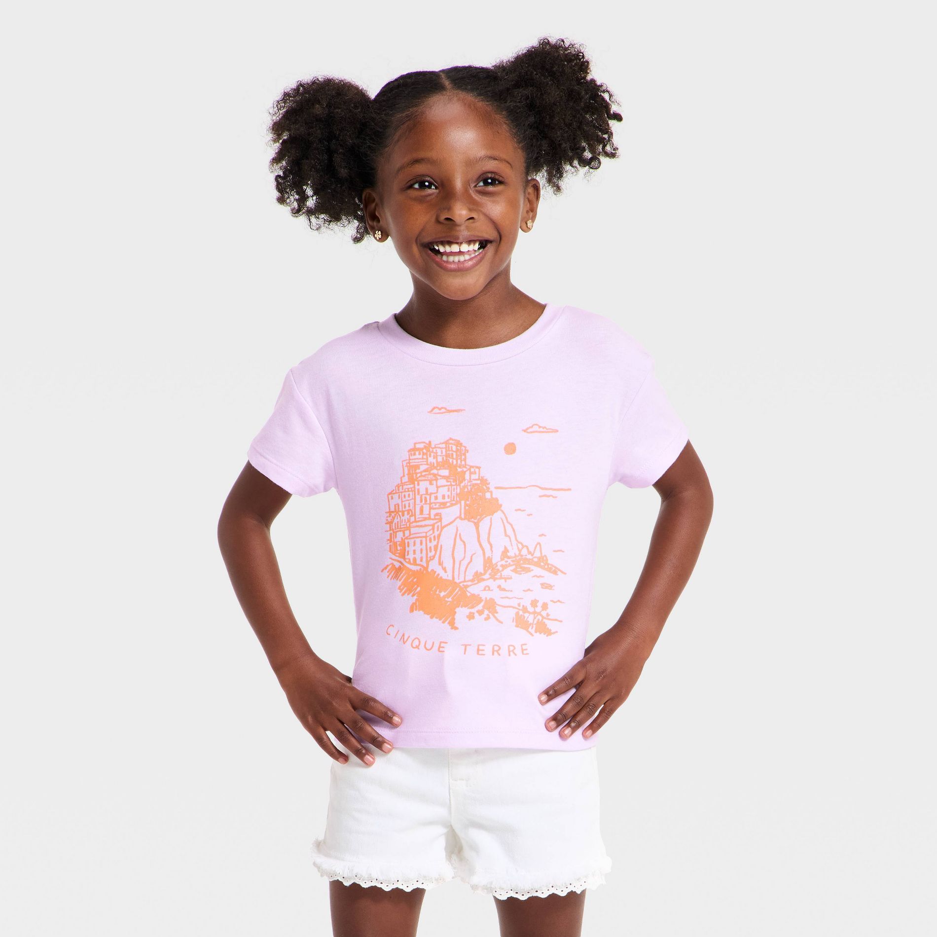 Toddler Girls' Cinque Terre Oversized T-Shirt - Cat & Jack™ Purple 3T