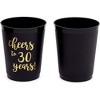 Sparkle and Bash 16 Pack Black Plastic Tumbler Cups for 30th Party, Cheers to 30 Years (16 oz) - 4 of 4