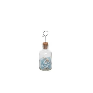 Beachcombers Card Holder With Aqua Rocks Shell Glass Coastal Nautical Beach Ocean 2.17 X 2.17 X 6.3 - 1 of 2