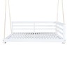 Okak 55-inch W/40.9-inch W Acacia Wood Porch Swing Bed,Porch Swing with 4pcs 96-inch Ropes,Outdoor Hanging Bench Swing for Patio,Backyard,Garden - 2 of 4