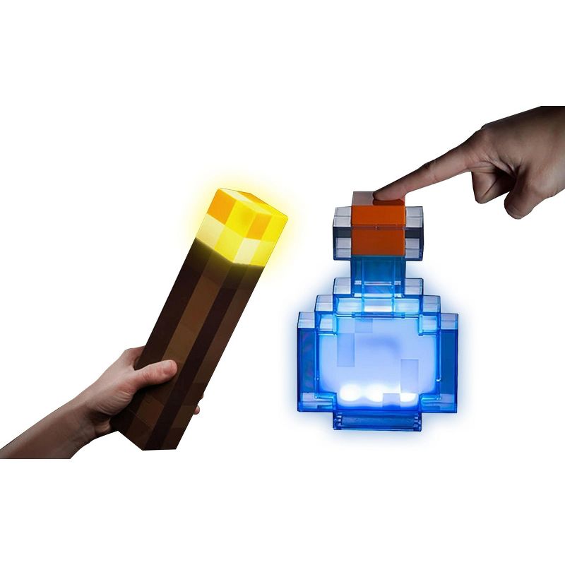 Minecraft LED Light 11.5 Inch Torch & 7 inch Potion Set of 2, 1 of 6
