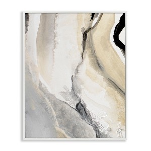Stupell Industries Abstract Paint Strokes Fluid Beige Movement Framed Giclee Art - 1 of 4