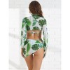 INSPIRE CHIC Women's Drawstring Halter Tie Back Swimsuit Triangle Bottoms Cover Up Tops Bottoms 4 Pieces Bikini Sets - 4 of 4