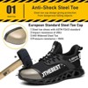 Furuian Steel Toe Sneakers for Men Women Safety Shoes Comfortable Slip on Work Shoes Black - 2 of 4
