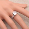 Savannah Wedding Ring Set Sterling Silver Engagement Wing Cz Band Ginger Lyne Collection - 3 of 4