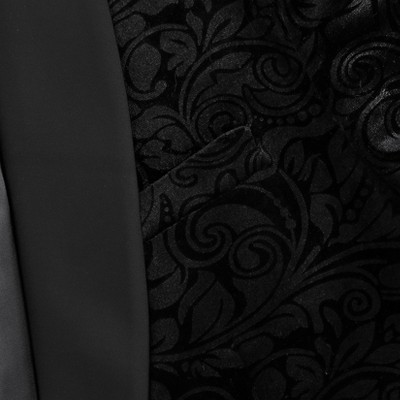 YesFashion Men's Gold-Foil Printed Suit Jacket Blazer with Velvet-Like Base Fabric Black S — фото 4