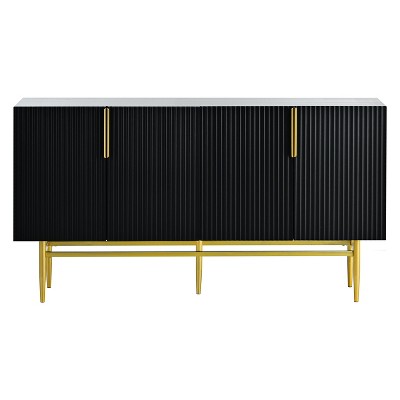 NicBex 60 Inch 4-Door Accent Storage Cabinet with Metal Handles and Metal Legs for Living Room,Kitchen,Office,Hallway