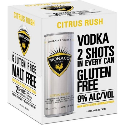 Monaco Citrus Rush Vodka Cocktail - 4pk/355ml Cans