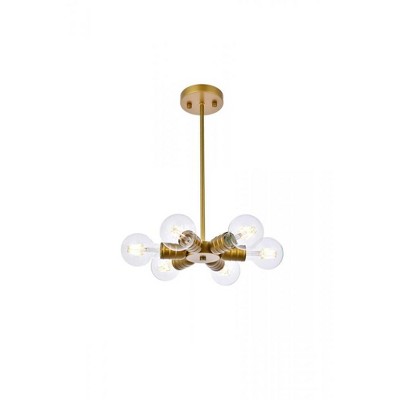 Elegant Lighting Reyes 6 lights brass pendant