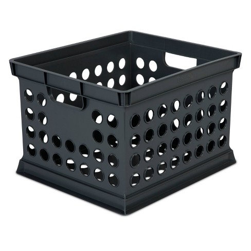 Style Selections Plastics Crates 17-in W x 11-in H x 14-in D Black Plastic Milk Crate CR0100