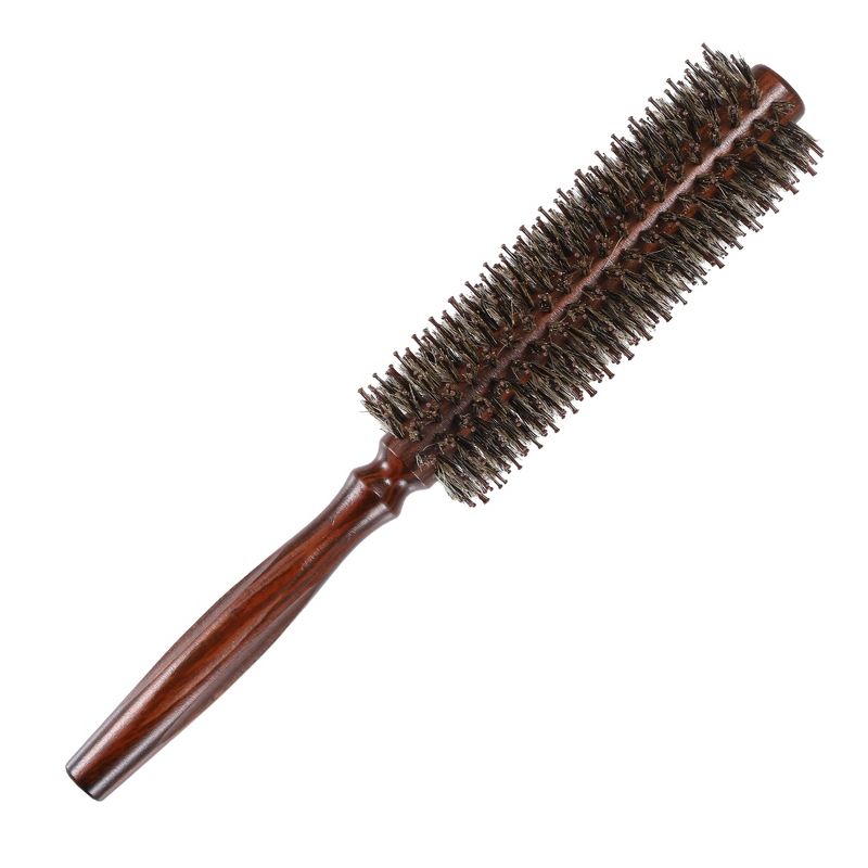Unique Bargains Nylon Bristle Round Curling Hair Ruled Comb Brown 1 Pc, 1 of 7
