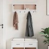 Aghana Digitals White Wall-Mounted Coat Rack with 5 Hooks - Solid Pine & Engineered Wood for - 4 of 4