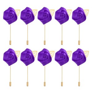 Unique Bargains Pocket Handmade Flower Lapel Pin Boutonnieres for Wedding party 24 Pcs - 1 of 4