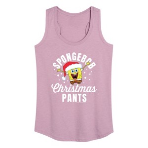 Women's - SpongeBob SquarePants - Christmas Pants Graphic Racerback Tank - 1 of 4