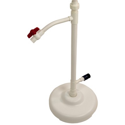 White PVC Poolside Shower with Foot Wash Spigot, 86" Height