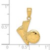 Black Bow Jewelry 14k Yellow Gold Soccer Shoe and Ball Pendant - 3 of 4