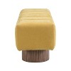 Sapphtopaz Upholstered Bench Ottoman with Wood Legs, PU Vanity Stool, Rectangle End of Bed, Entryway Bench for Living Room, Entryway - 4 of 4
