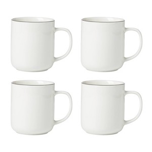 Oneida (Set of 4) 24 Seven Mugs Black Rim - 1 of 4