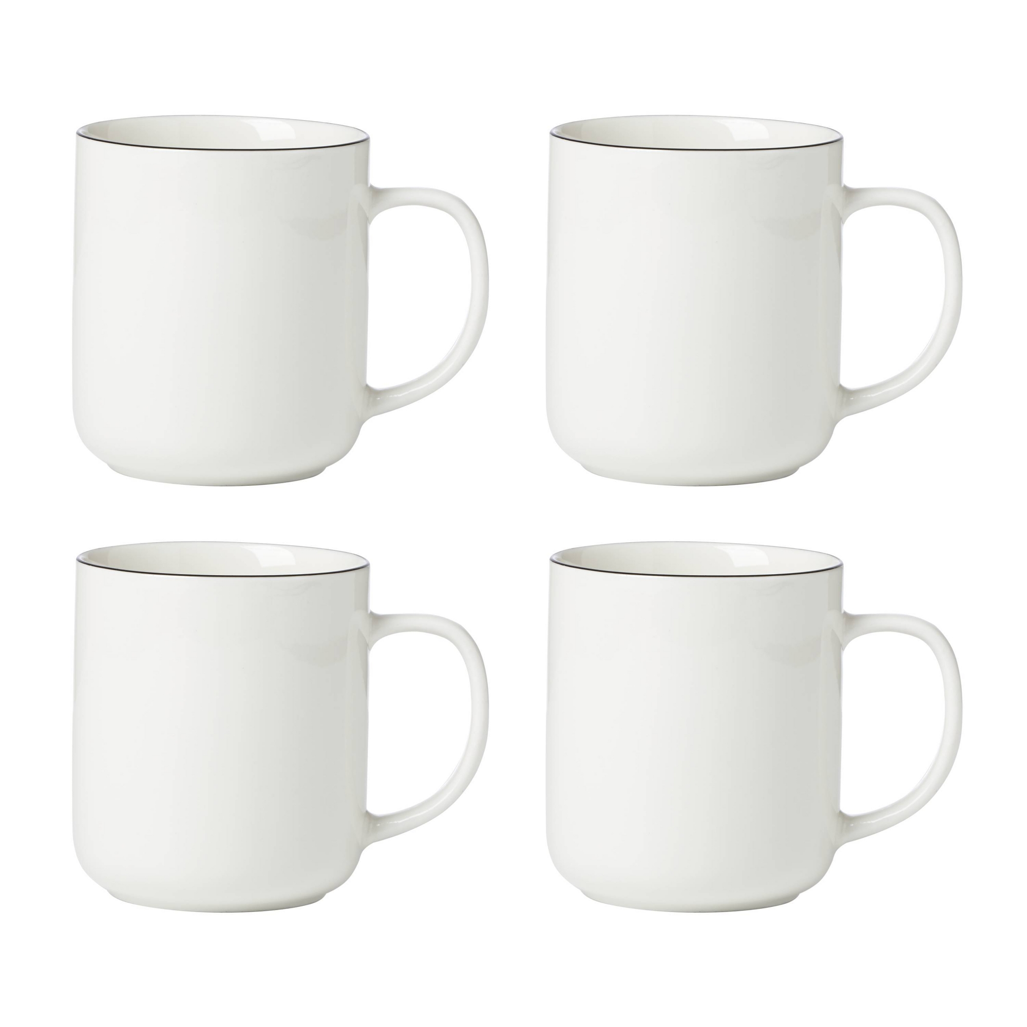 Oneida (Set of 4) 24 Seven Mugs Black Rim
