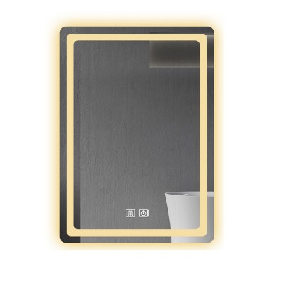 GlasFlength Decorative Wall Mirrors Rectangular Accent Mirror Wall Mirror Decorative Mirror Bathroom Mirror for Room, Silver, 27.56"*19.69"*2"